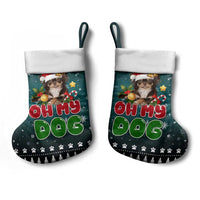 Chihuahua Oh My Dog Christmas Stocking Xmas Holiday Patterns - Wonder Print Shop