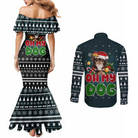 Chihuahua Oh My Dog Christmas Couples Matching Mermaid Dress and Long Sleeve Button Shirt Xmas Holiday Patterns - Wonder Print Shop