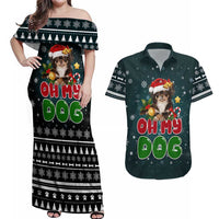 Chihuahua Oh My Dog Christmas Couples Matching Off Shoulder Maxi Dress and Hawaiian Shirt Xmas Holiday Patterns - Wonder Print Shop