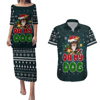 Chihuahua Oh My Dog Christmas Couples Matching Puletasi and Hawaiian Shirt Xmas Holiday Patterns - undefined