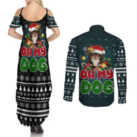 Chihuahua Oh My Dog Christmas Couples Matching Summer Maxi Dress and Long Sleeve Button Shirt Xmas Holiday Patterns - Wonder Print Shop