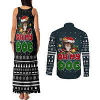 Chihuahua Oh My Dog Christmas Couples Matching Tank Maxi Dress and Long Sleeve Button Shirt Xmas Holiday Patterns - Wonder Print Shop