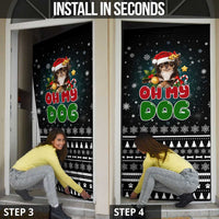 Chihuahua Oh My Dog Christmas Door Cover Xmas Holiday Patterns - Wonder Print Shop
