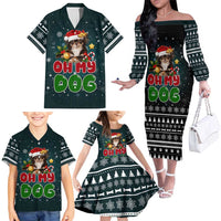 Chihuahua Oh My Dog Christmas Family Matching Off The Shoulder Long Sleeve Dress and Hawaiian Shirt Xmas Holiday Patterns - Wonder Print Shop