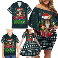 Chihuahua Oh My Dog Christmas Family Matching Off Shoulder Short Dress and Hawaiian Shirt Xmas Holiday Patterns - Wonder Print Shop