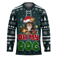 Chihuahua Oh My Dog Christmas Hockey Jersey Xmas Holiday Patterns - Wonder Print Shop