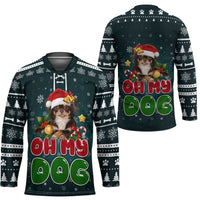 Chihuahua Oh My Dog Christmas Hockey Jersey Xmas Holiday Patterns - Wonder Print Shop