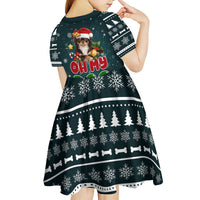 Chihuahua Oh My Dog Christmas Kid Short Sleeve Dress Xmas Holiday Patterns - Wonder Print Shop