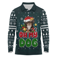 Chihuahua Oh My Dog Christmas Long Sleeve Polo Shirt Xmas Holiday Patterns - Wonder Print Shop