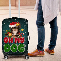 Chihuahua Oh My Dog Christmas Luggage Cover Xmas Holiday Patterns - Wonder Print Shop
