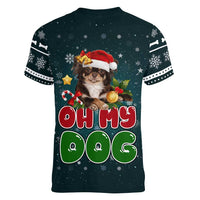 Chihuahua Oh My Dog Christmas Women V-Neck T-Shirt Xmas Holiday Patterns - Wonder Print Shop