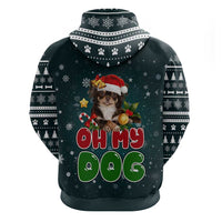 Chihuahua Oh My Dog Christmas Zip Hoodie Xmas Holiday Patterns - Wonder Print Shop