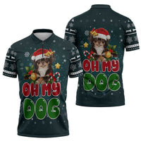 Chihuahua Oh My Dog Christmas Zipper Polo Shirt Xmas Holiday Patterns - Wonder Print Shop