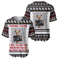 Chihuahua Personal Stalker Christmas Baseball Jersey Xmas Holiday Patterns - Wonder Print Shop