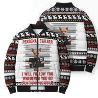 Chihuahua Personal Stalker Christmas Bomber Puffer Jacket Xmas Holiday Patterns - Wonder Print Shop