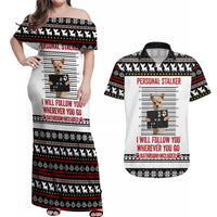 Chihuahua Personal Stalker Christmas Couples Matching Off Shoulder Maxi Dress and Hawaiian Shirt Xmas Holiday Patterns - Wonder Print Shop