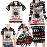 Chihuahua Personal Stalker Christmas Family Matching Long Sleeve Bodycon Dress and Hawaiian Shirt Xmas Holiday Patterns - Wonder Print Shop