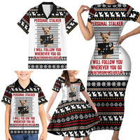 Chihuahua Personal Stalker Christmas Family Matching Short Sleeve Bodycon Dress and Hawaiian Shirt Xmas Holiday Patterns - Wonder Print Shop