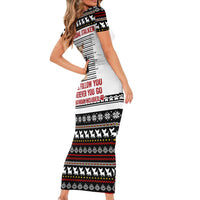 Chihuahua Personal Stalker Christmas Family Matching Short Sleeve Bodycon Dress and Hawaiian Shirt Xmas Holiday Patterns - Wonder Print Shop