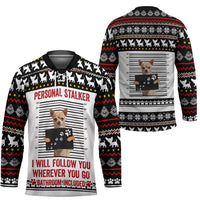 Chihuahua Personal Stalker Christmas Hockey Jersey Xmas Holiday Patterns - Wonder Print Shop