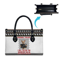 Chihuahua Personal Stalker Christmas Leather Bag Xmas Holiday Patterns - Wonder Print Shop