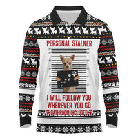Chihuahua Personal Stalker Christmas Long Sleeve Polo Shirt Xmas Holiday Patterns - Wonder Print Shop