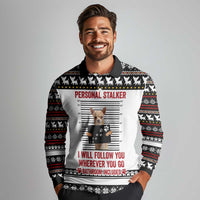 Chihuahua Personal Stalker Christmas Long Sleeve Polo Shirt Xmas Holiday Patterns - Wonder Print Shop