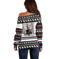 Chihuahua Personal Stalker Christmas Off Shoulder Sweater Xmas Holiday Patterns - Wonder Print Shop