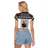 Chihuahua Personal Stalker Christmas Raglan Cropped T Shirt Xmas Holiday Patterns - Wonder Print Shop