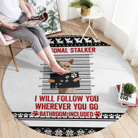 Chihuahua Personal Stalker Christmas Round Carpet Xmas Holiday Patterns - Wonder Print Shop