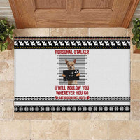 Chihuahua Personal Stalker Christmas Rubber Doormat Xmas Holiday Patterns - Wonder Print Shop