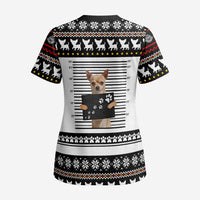 Chihuahua Personal Stalker Christmas Scrub Top Xmas Holiday Patterns - Wonder Print Shop