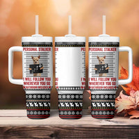 Chihuahua Personal Stalker Christmas Tumbler With Handle Xmas Holiday Patterns - Wonder Print Shop