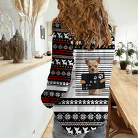 Chihuahua Personal Stalker Christmas Women Casual Shirt Xmas Holiday Patterns - Wonder Print Shop