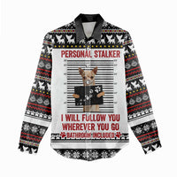 Chihuahua Personal Stalker Christmas Women Casual Shirt Xmas Holiday Patterns - Wonder Print Shop