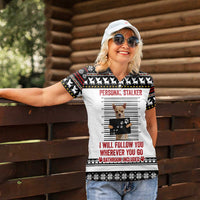 Chihuahua Personal Stalker Christmas Women Polo Shirt Xmas Holiday Patterns - Wonder Print Shop