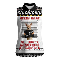 Chihuahua Personal Stalker Christmas Women Sleeveless Polo Shirt Xmas Holiday Patterns - Wonder Print Shop