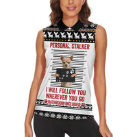 Chihuahua Personal Stalker Christmas Women Sleeveless Polo Shirt Xmas Holiday Patterns - Wonder Print Shop