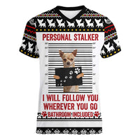 Chihuahua Personal Stalker Christmas Women V-Neck T-Shirt Xmas Holiday Patterns - Wonder Print Shop