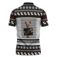 Chihuahua Personal Stalker Christmas Zipper Polo Shirt Xmas Holiday Patterns - Wonder Print Shop