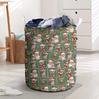 Chihuahua Santa Clau Christmas Laundry Basket Xmas Holiday Patterns - Wonder Print Shop