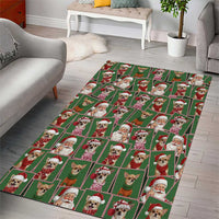 Chihuahua Santa Clau Christmas Area Rug Xmas Holiday Patterns - Wonder Print Shop