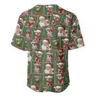 Chihuahua Santa Clau Christmas Baseball Jersey Xmas Holiday Patterns - Wonder Print Shop