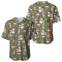 Chihuahua Santa Clau Christmas Baseball Jersey Xmas Holiday Patterns - Wonder Print Shop