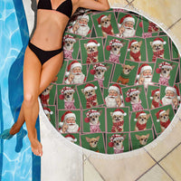Chihuahua Santa Clau Christmas Beach Blanket Xmas Holiday Patterns - Wonder Print Shop