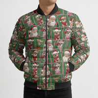 Chihuahua Santa Clau Christmas Bomber Puffer Jacket Xmas Holiday Patterns - Wonder Print Shop