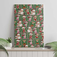 Chihuahua Santa Clau Christmas Canvas Wall Art Xmas Holiday Patterns - Wonder Print Shop