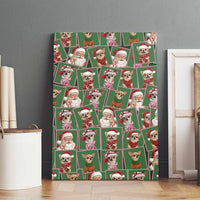 Chihuahua Santa Clau Christmas Canvas Wall Art Xmas Holiday Patterns - Wonder Print Shop