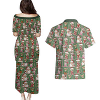 Chihuahua Santa Clau Christmas Couples Matching Puletasi and Hawaiian Shirt Xmas Holiday Patterns - Wonder Print Shop