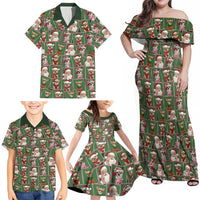 Chihuahua Santa Clau Christmas Family Matching Off Shoulder Maxi Dress and Hawaiian Shirt Xmas Holiday Patterns - Wonder Print Shop